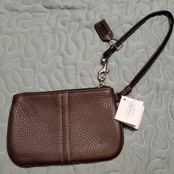 Coach Brown Wristlet, NWT - Picture 1 of 3